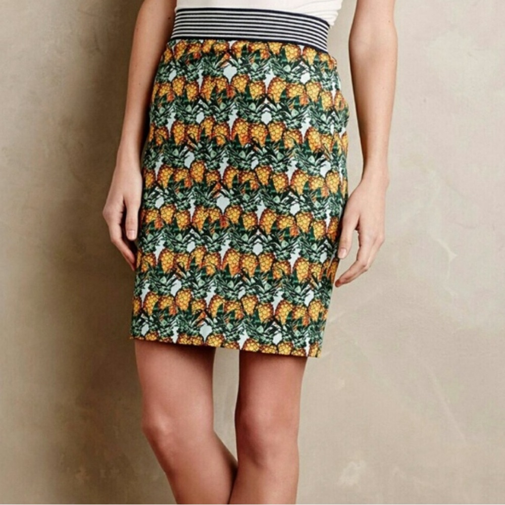 Anthropology Pineapple Grove Pencil Skirt